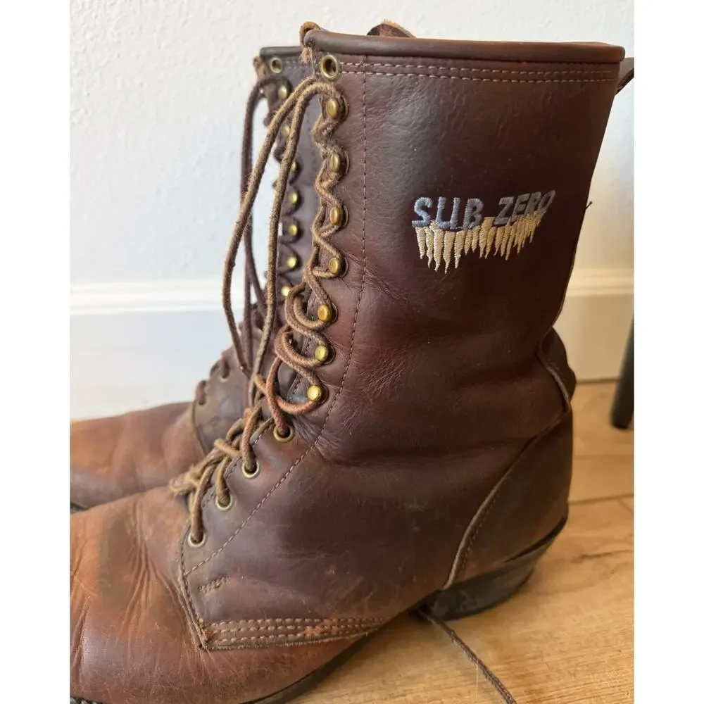Double H 9581 Sub Zero Packer Boots Mens 11 EE Brown Leather Lace Up Insulated